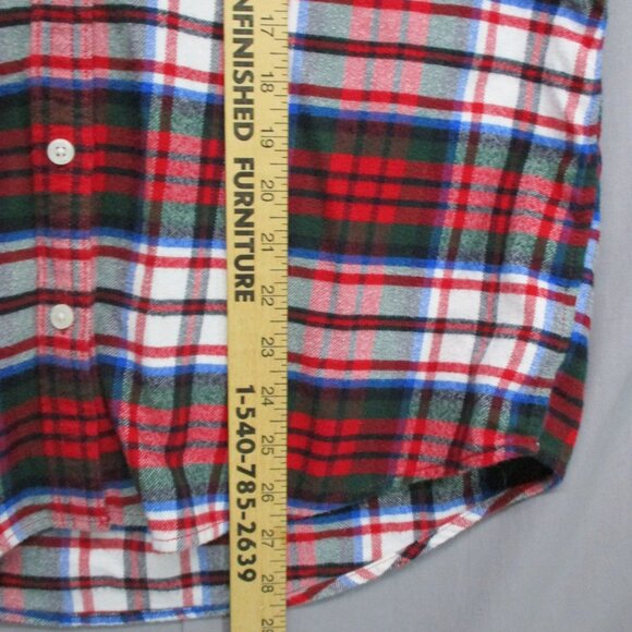 Lands' End Long Sleeve Button Down Plaid Red Women Size | 12 - Picture 6 of 9